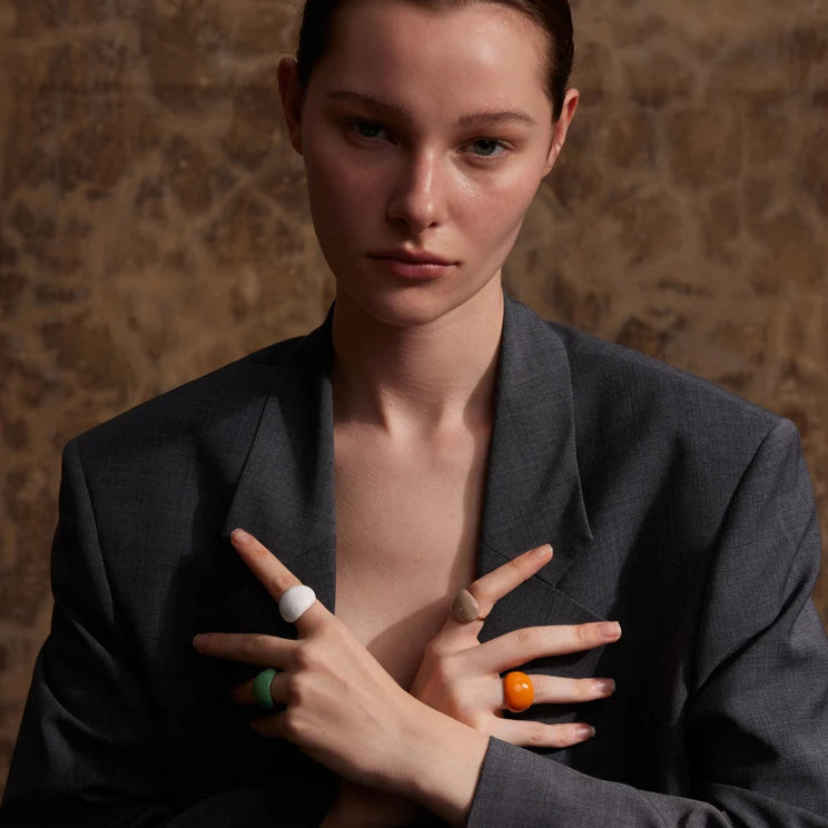 Multicolor Enamel Adjustable Ring