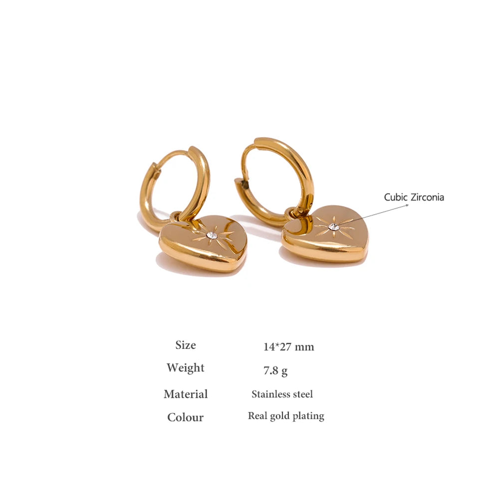 Heart Huggie Hoop Earrings
