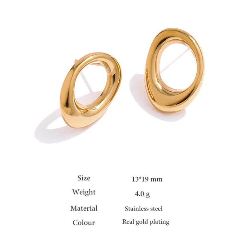 Minimalist Round Hollow Stud Earrings