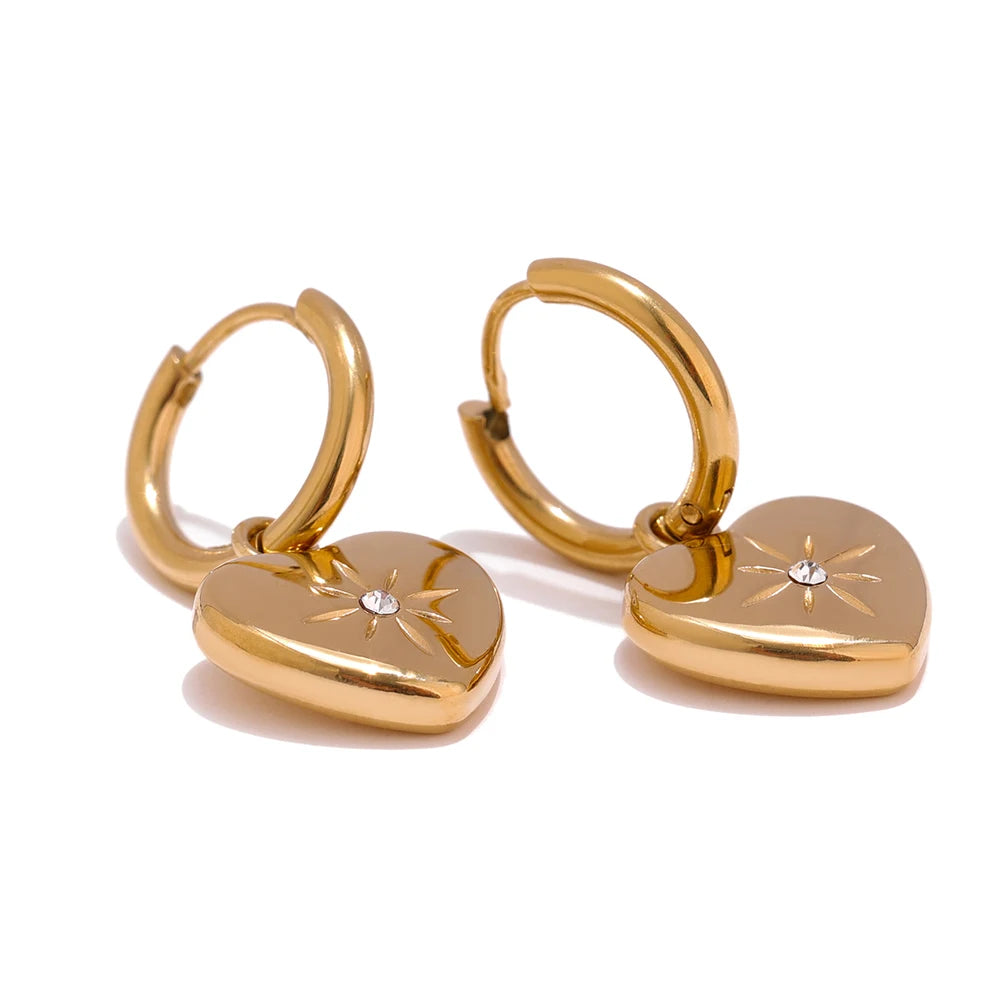Heart Huggie Hoop Earrings