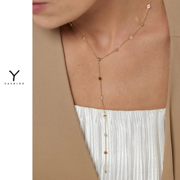 Long Bead Pendant Necklace