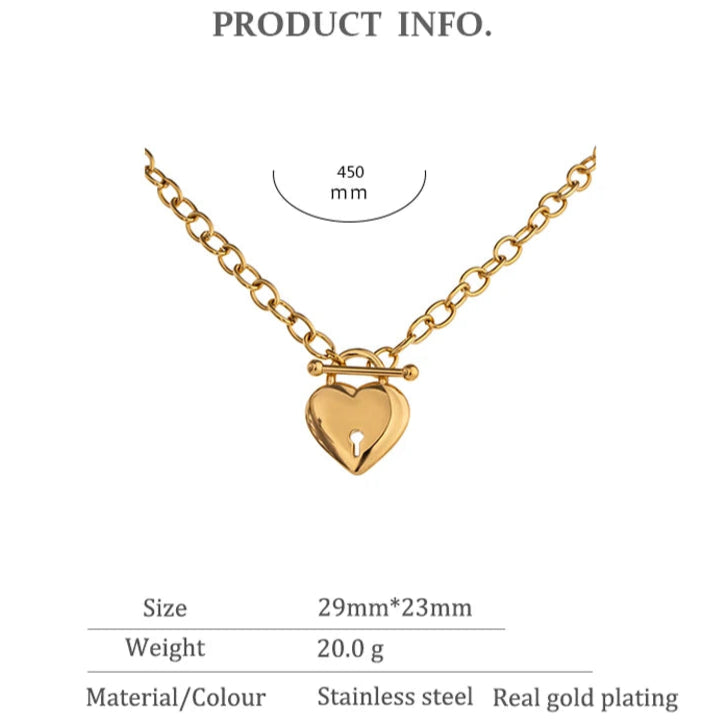 Heart Lock Pendant Necklace