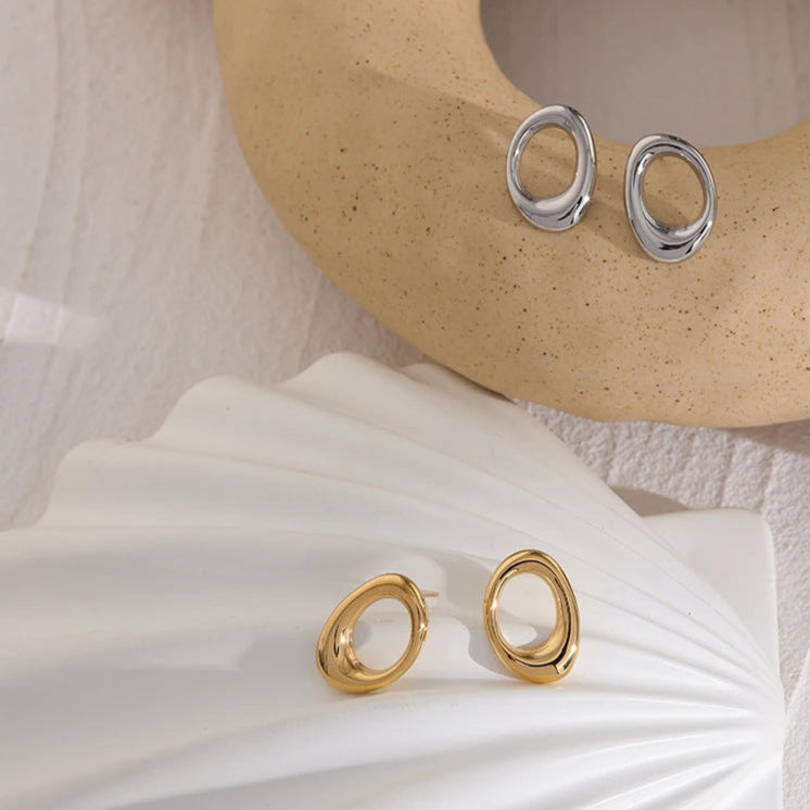 Minimalist Round Hollow Stud Earrings