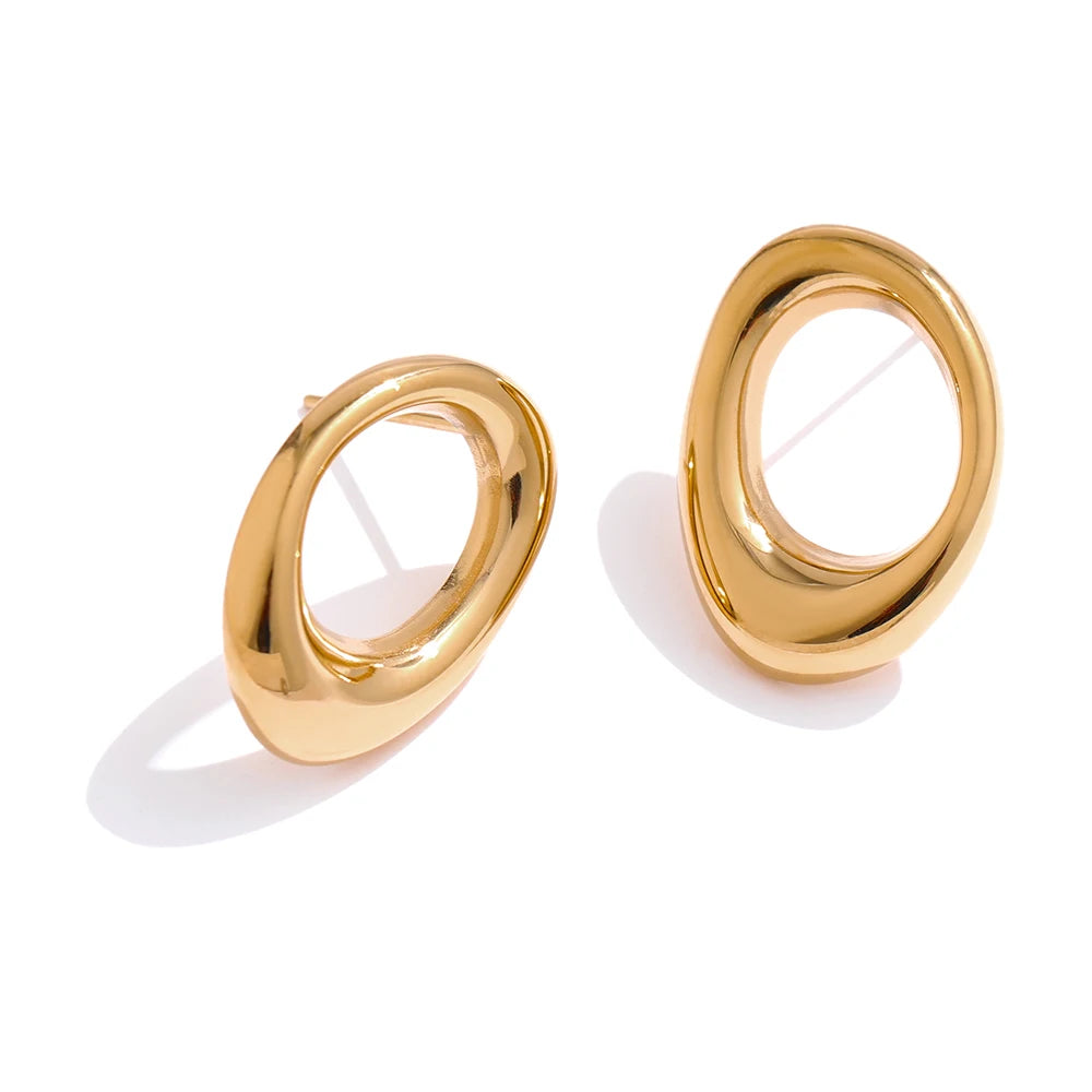 Minimalist Round Hollow Stud Earrings