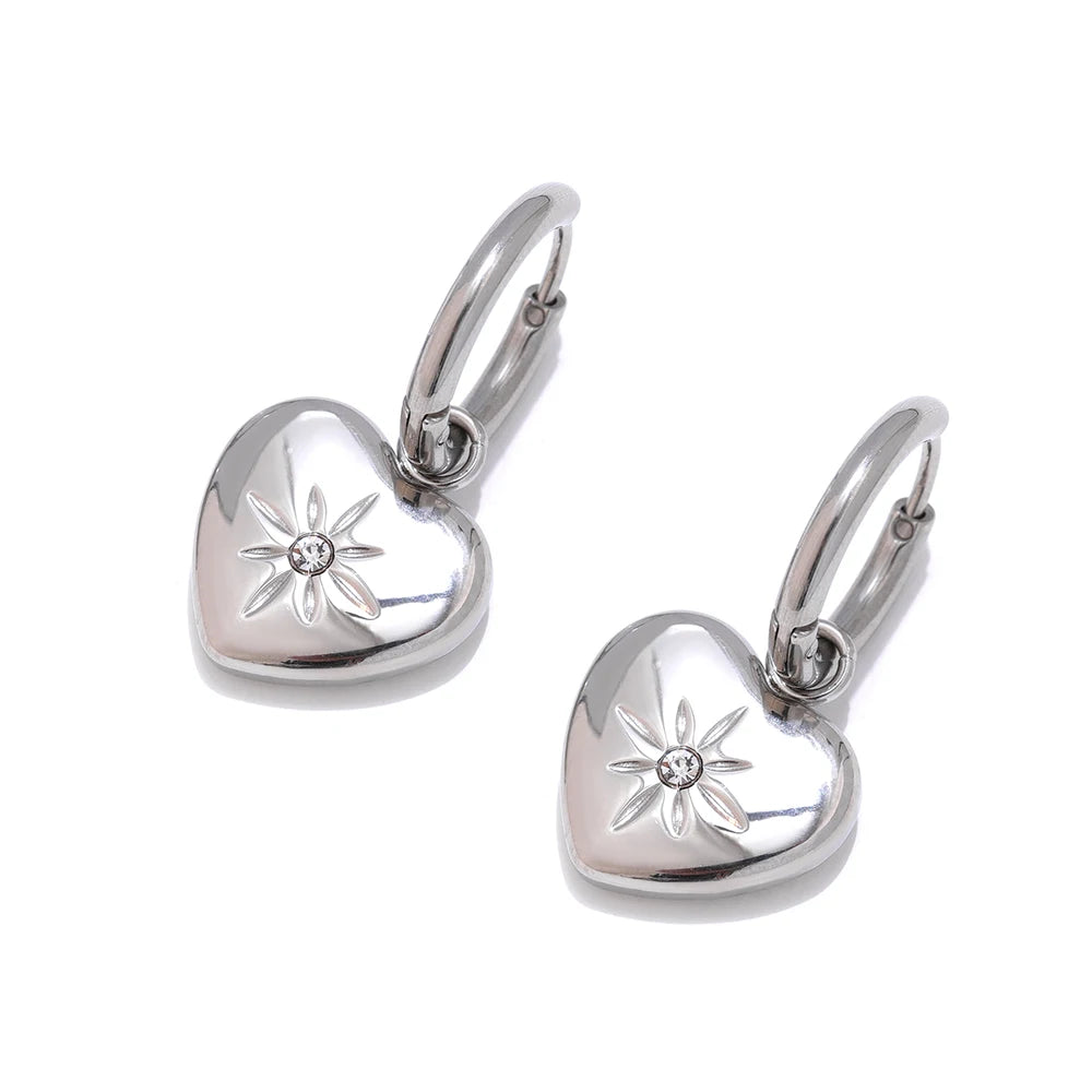 Heart Huggie Hoop Earrings