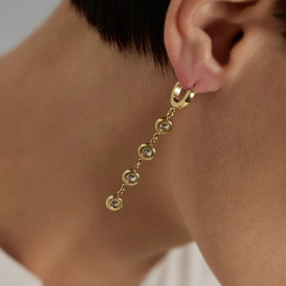 Cubic Zirconia Long Drop Earrings