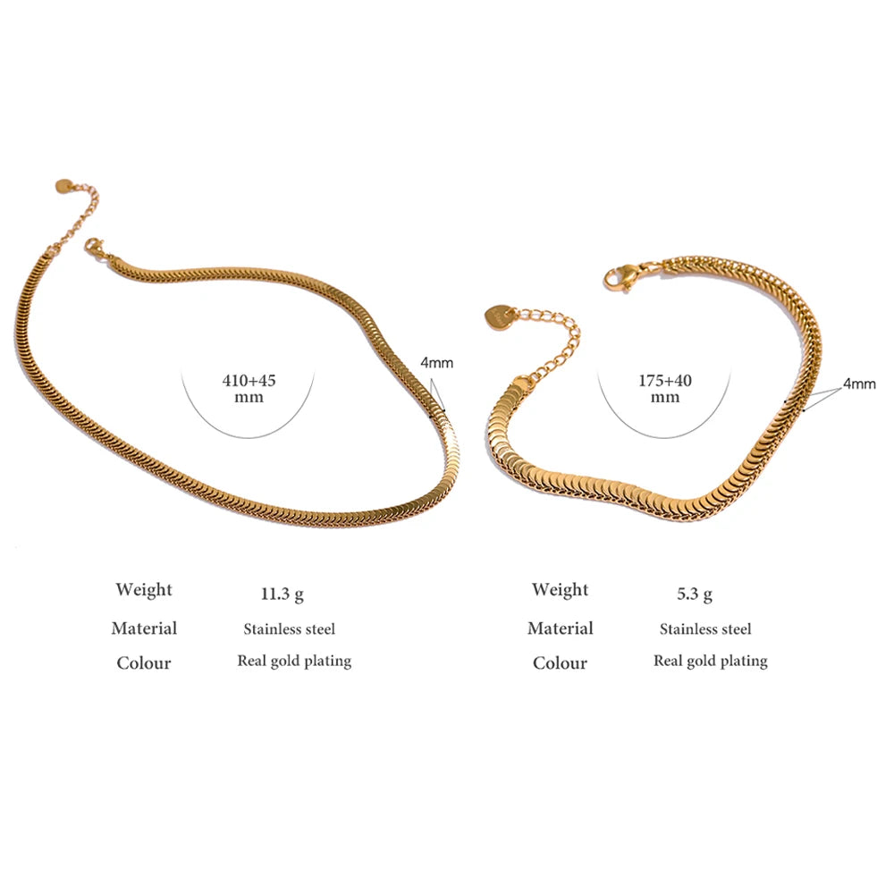 Chain Necklace & Bracelet Set