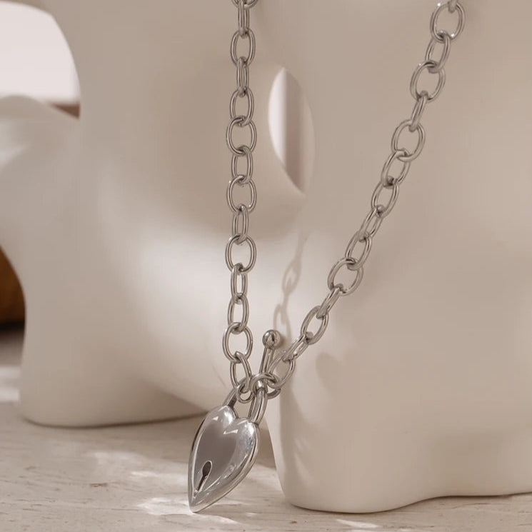 Heart Lock Pendant Necklace