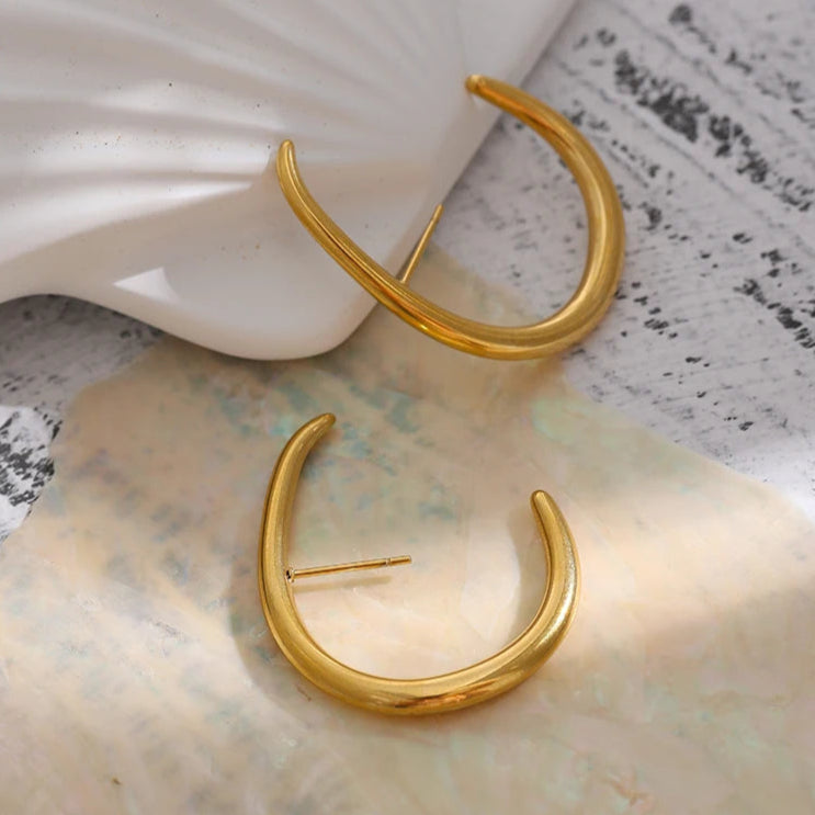 Bold Oversized Gold Stud Earrings