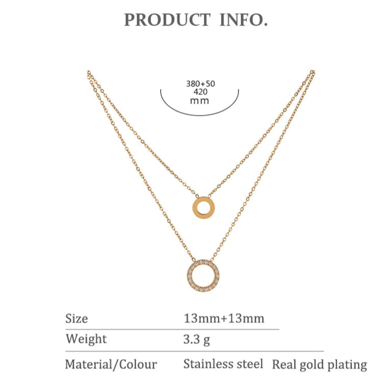 Layered Round Hollow Chain Choker Necklace