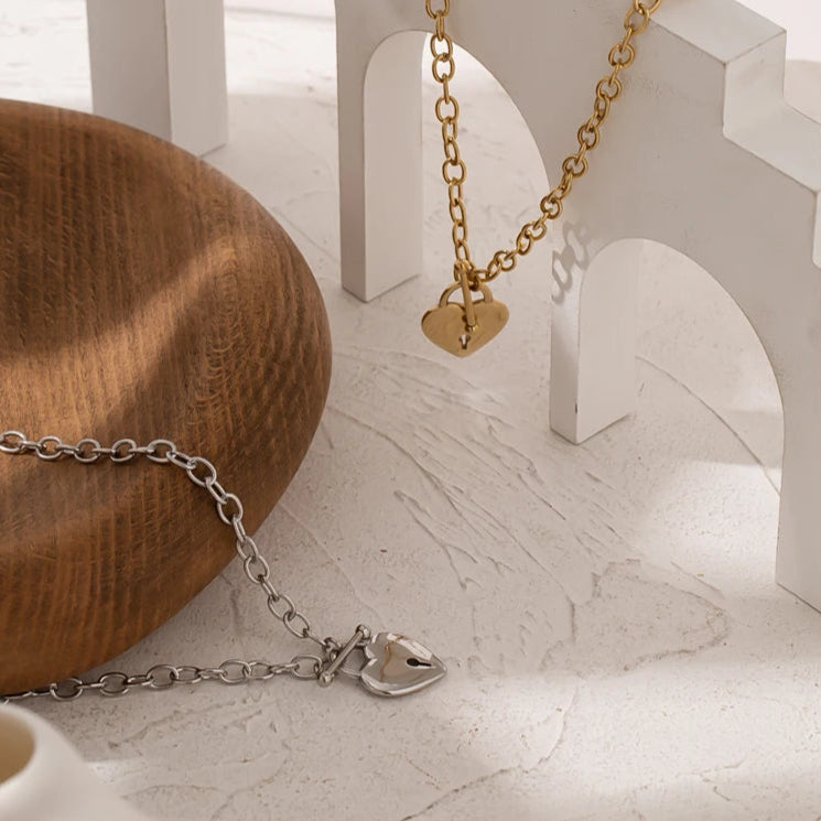 Heart Lock Pendant Necklace