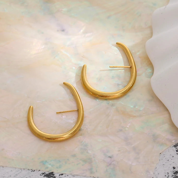 Bold Oversized Gold Stud Earrings