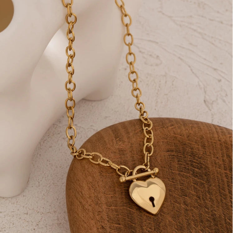 Heart Lock Pendant Necklace