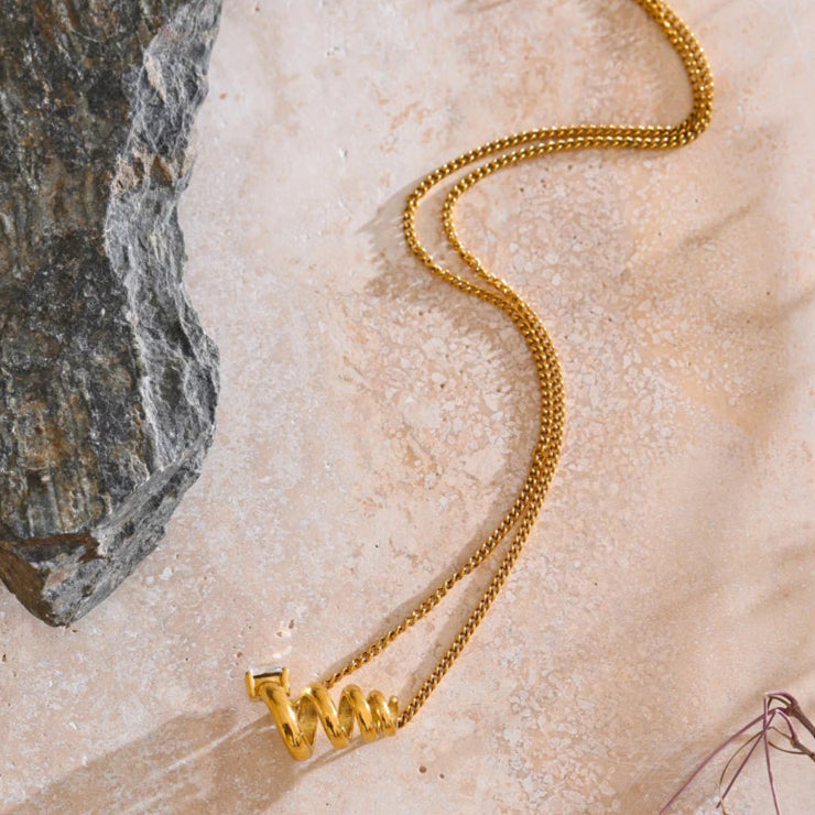 Irregular Geometric Zirconia Pendant Necklace