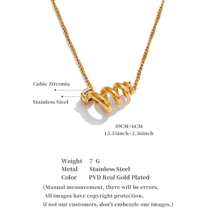 Irregular Geometric Zirconia Pendant Necklace