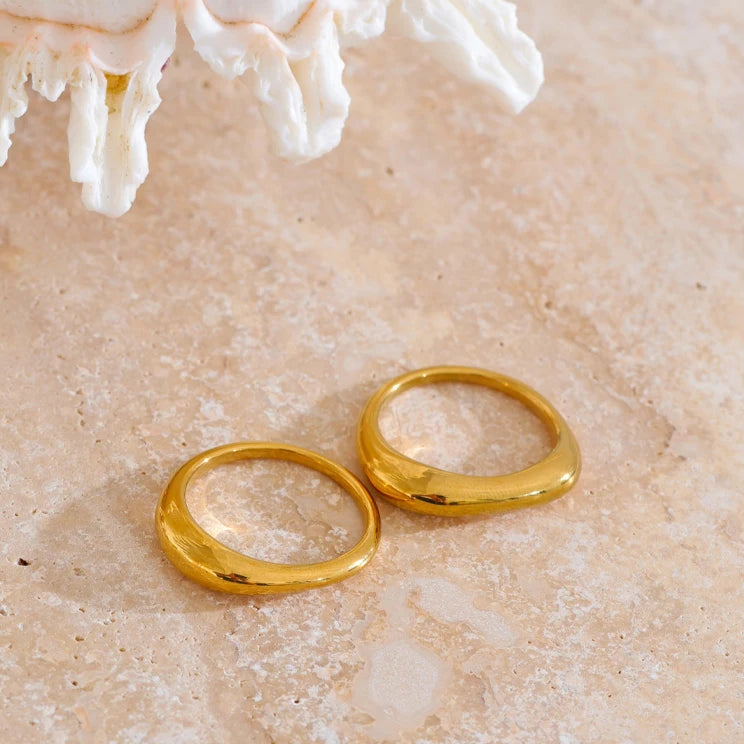 Minimalist Textured Gold Rings