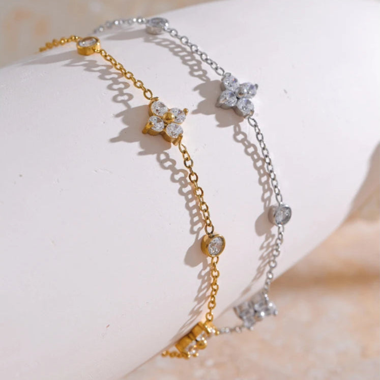 Flora CZ Flower Bracelet