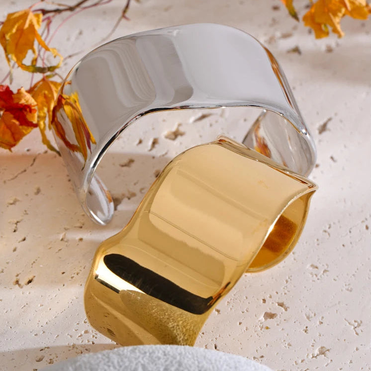 Wide Polished Cuff Bracelet