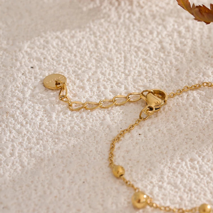 Gold Beaded Finger Bracelet