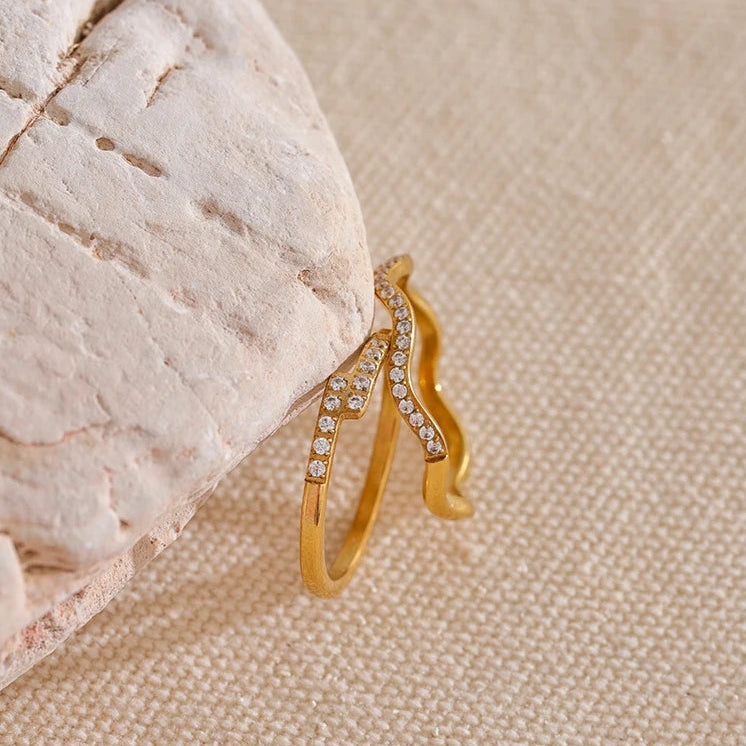 Thin Gold Cubic Zirconia Ring