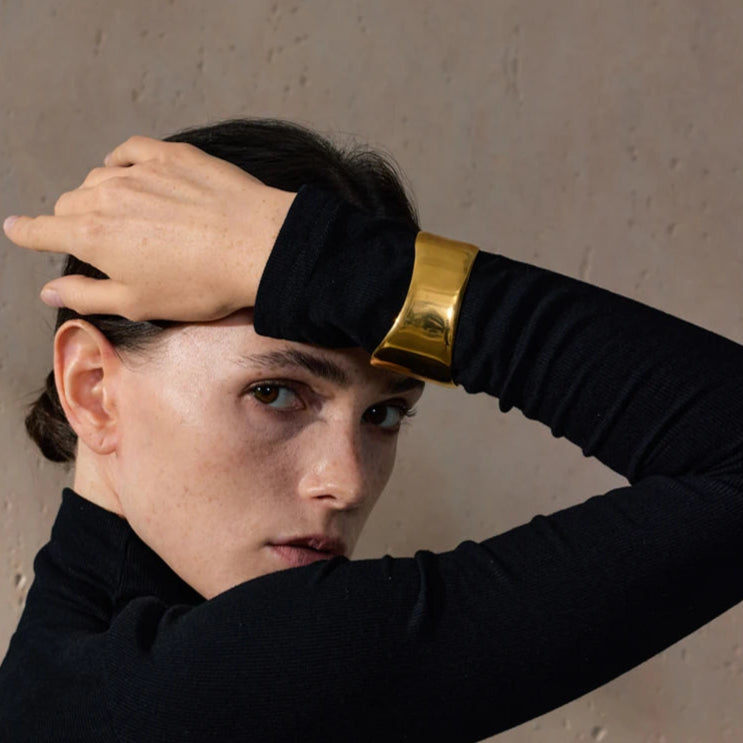 Bold Wide Gold Cuff Bracelet