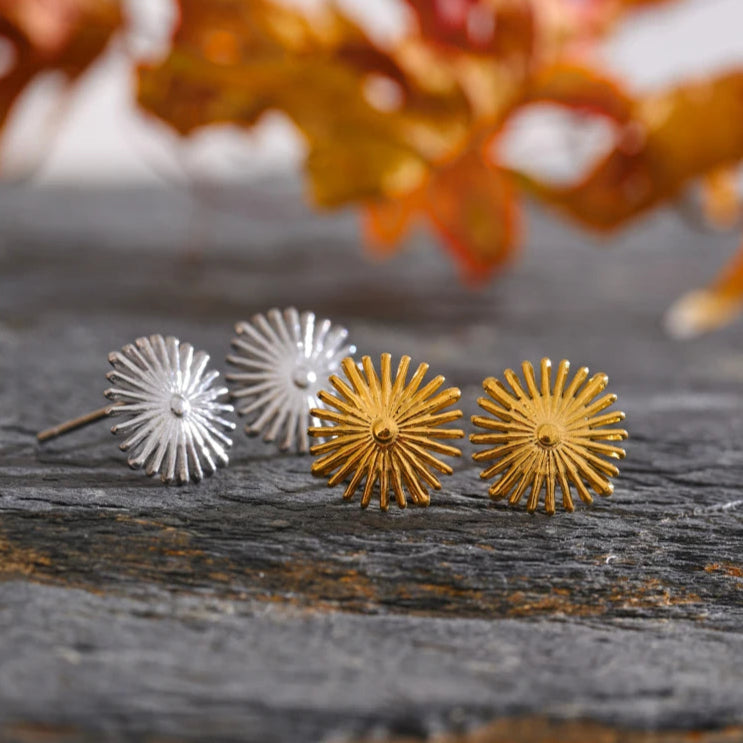 Small Stainless Steel Flower Stud Earrings