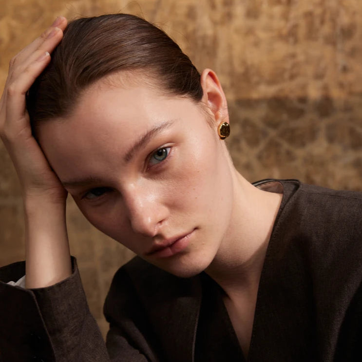 Statement Hammered Geometric Stud Earrings