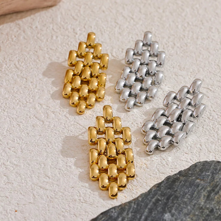Geometric Chain Drop Earrings