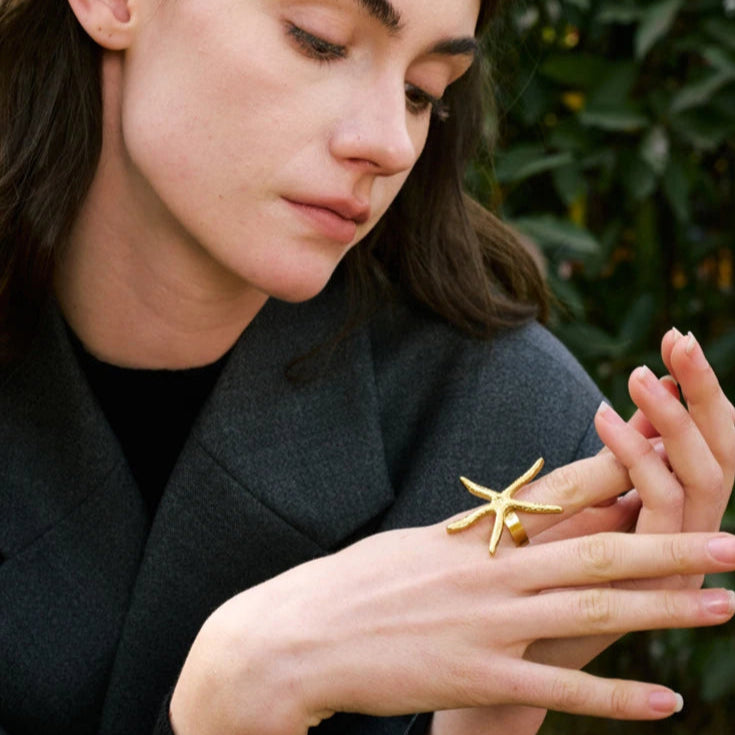 Large Starfish Open Ring
