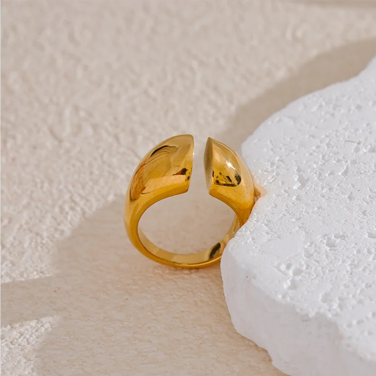 Minimalist Geometric Texture Ring