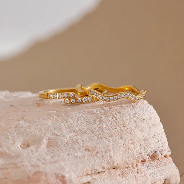 Thin Gold Cubic Zirconia Ring