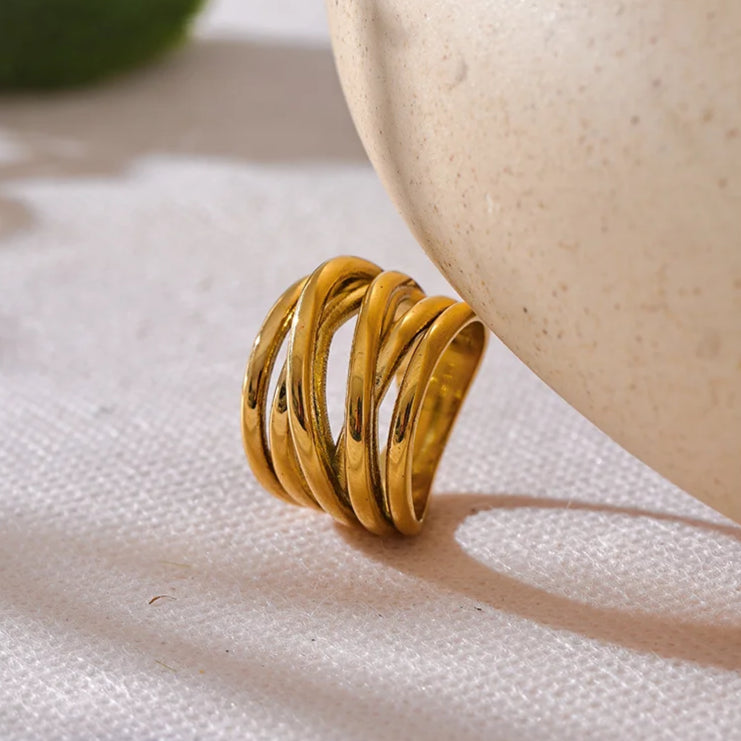 Bold Wide Geometric Ring