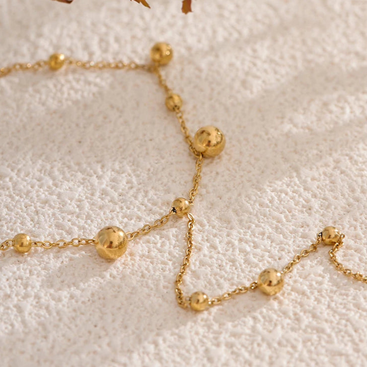Gold Beaded Finger Bracelet
