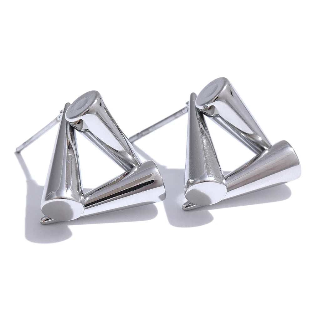 Geometric Triangle Stud Earrings