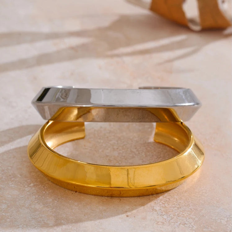 Gold Polished Cuff Bracelet