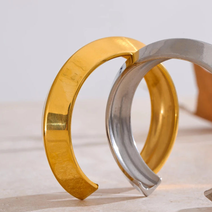 Gold Polished Cuff Bracelet