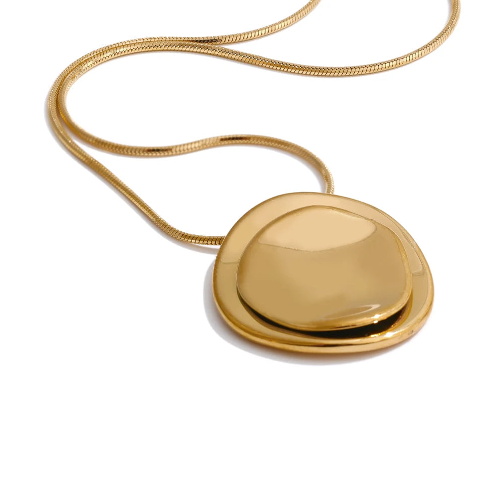 Double Circle Pendant Necklace