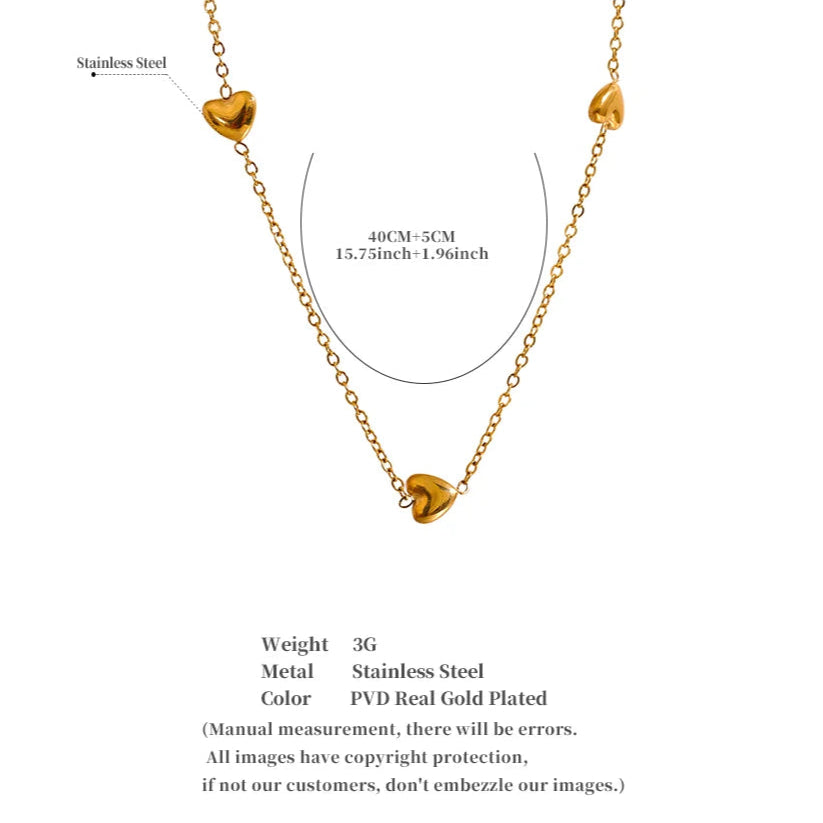 Delicate Heart Chain Necklace