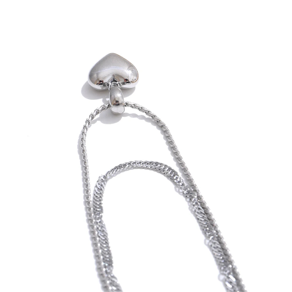 Double-Layer Heart Drop Necklace