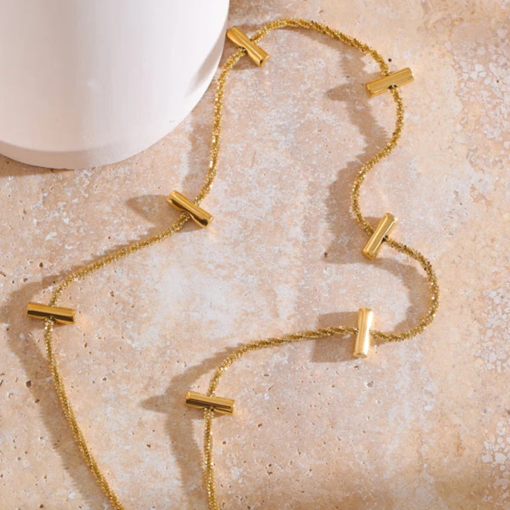 Gold & Platinum Tone Link Chain Necklace