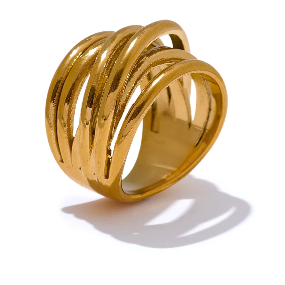 Bold Wide Geometric Ring