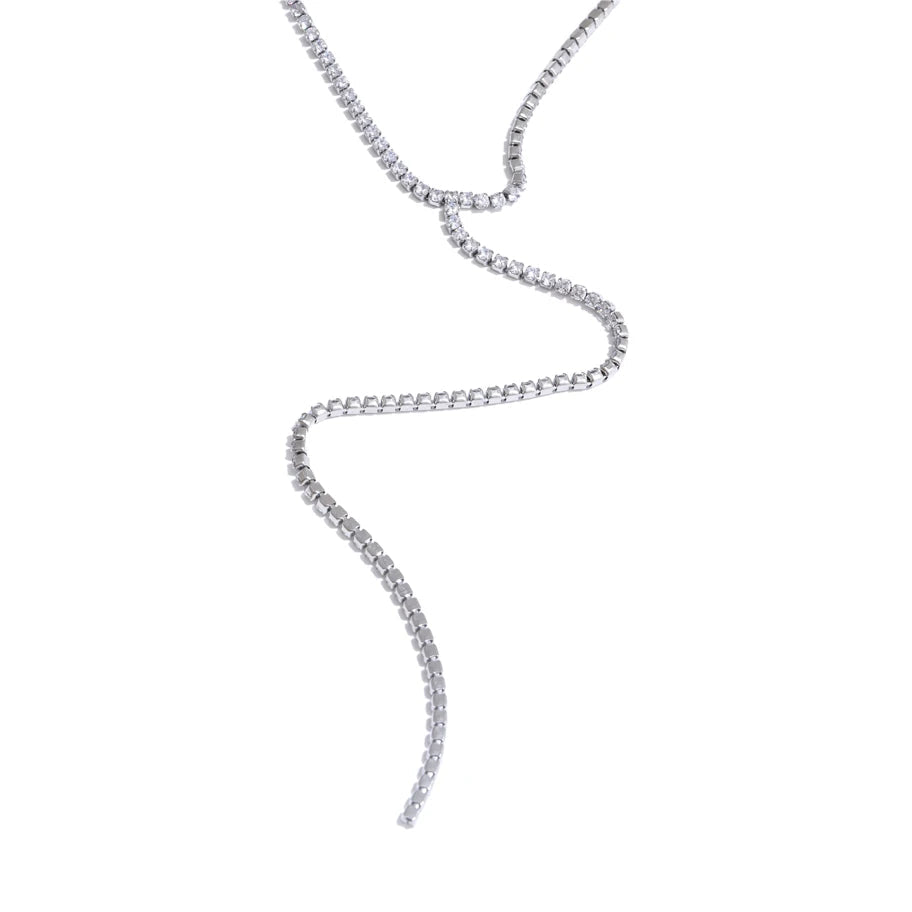Long Drop Cubic Zirconia Necklace