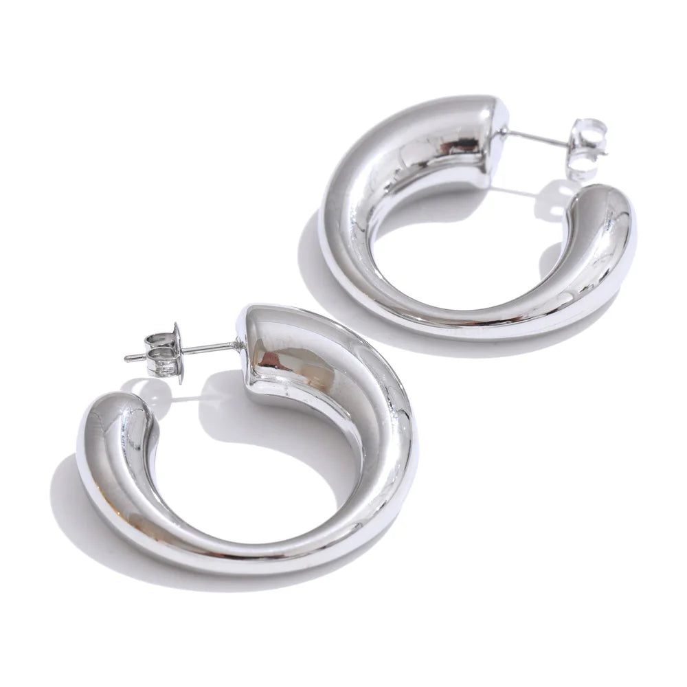 C-Shape Hoop Earrings