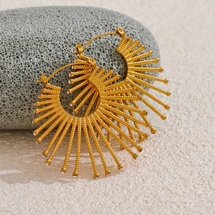 Bold Geometric CZ Hoop Earrings