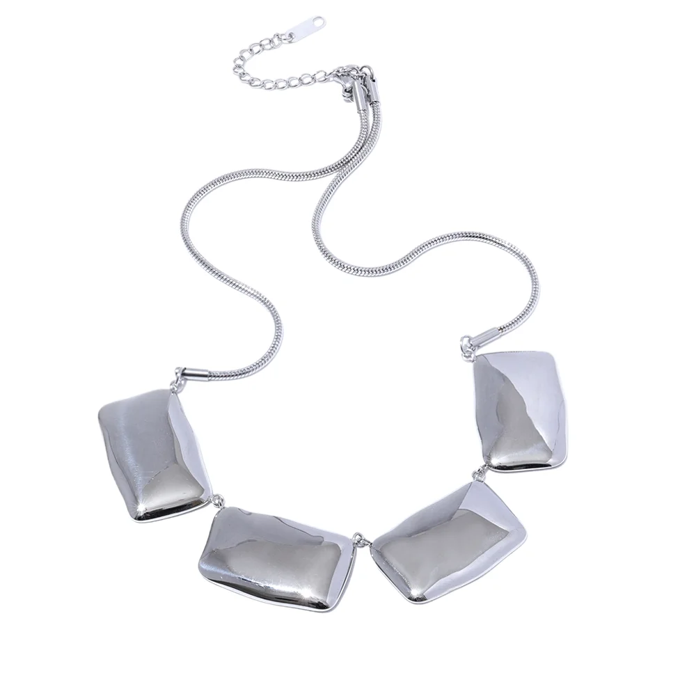 Geometric Square Pendant Collar Necklace