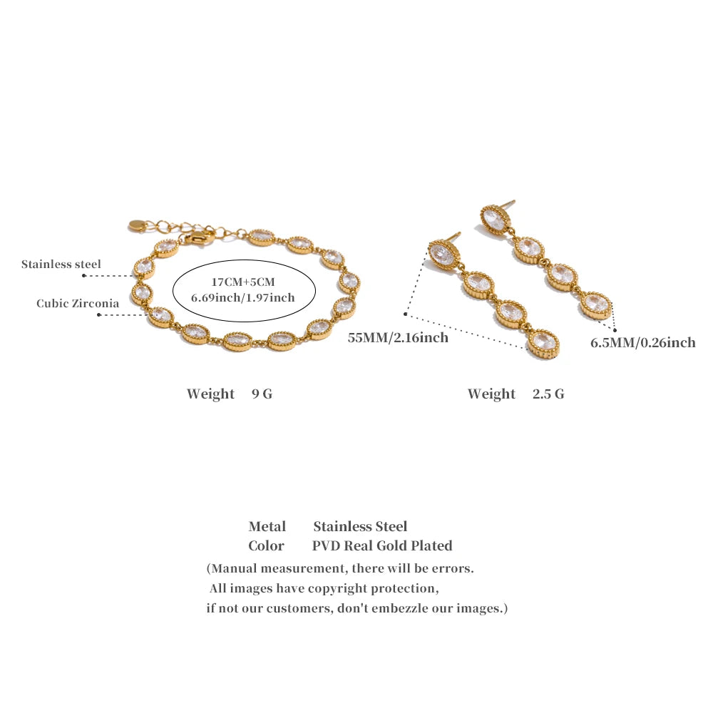 Oval Link Bracelet & Earring Set