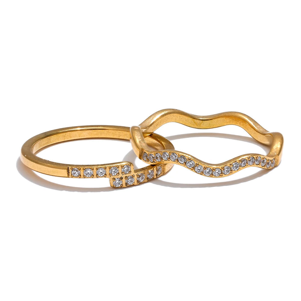 Thin Gold Cubic Zirconia Ring