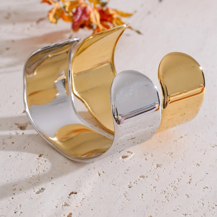 Wide Polished Cuff Bracelet