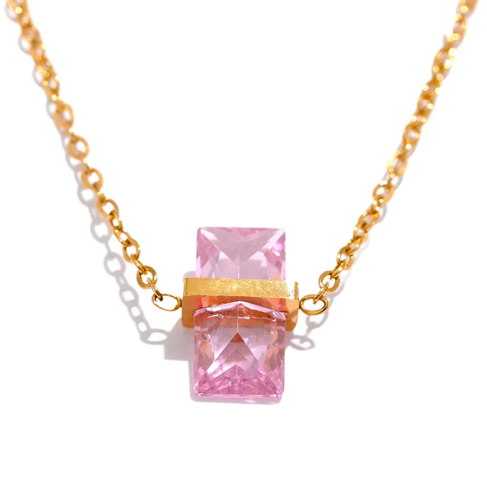Olive Green Cubic Zirconia Pendant Necklace