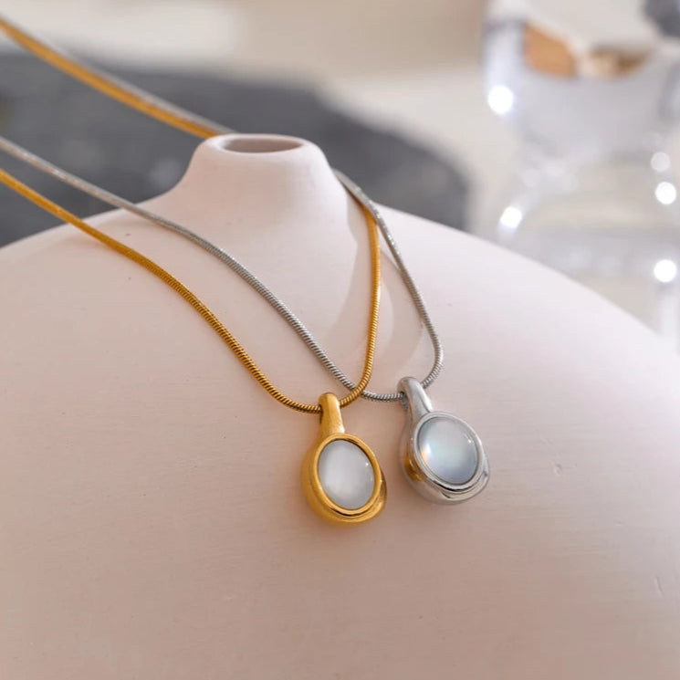 Stone & Shell Pendant Necklace